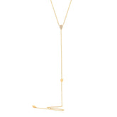 0.09ct 14k Yellow Gold Diamond Lariat Necklace